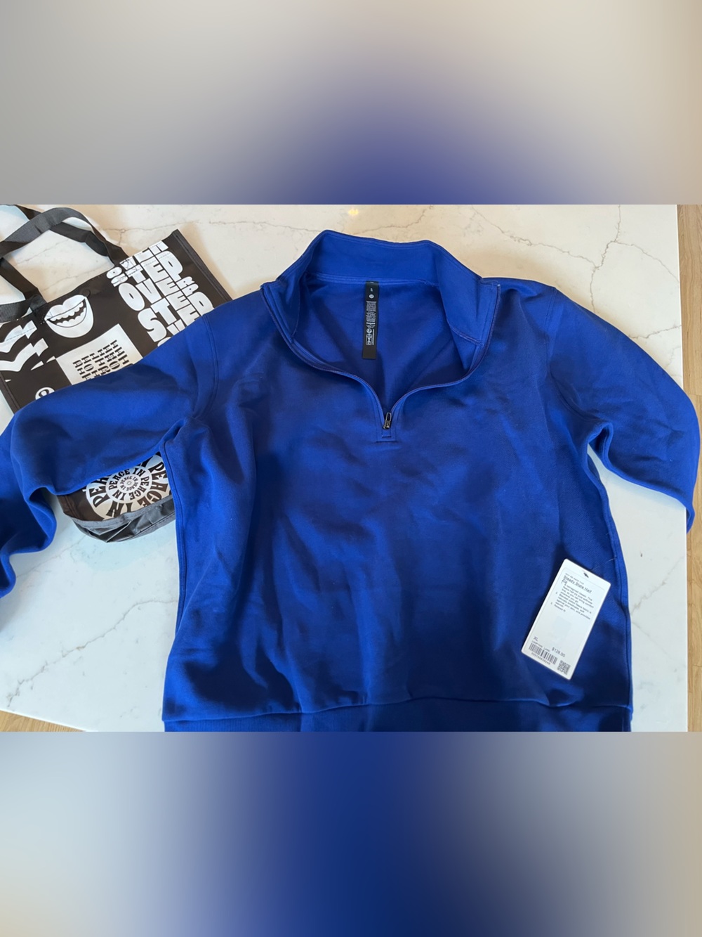 NWT Lululemon Royal Blue Quarter-Zip Pullover Sweatshirt, Men’s, size XL